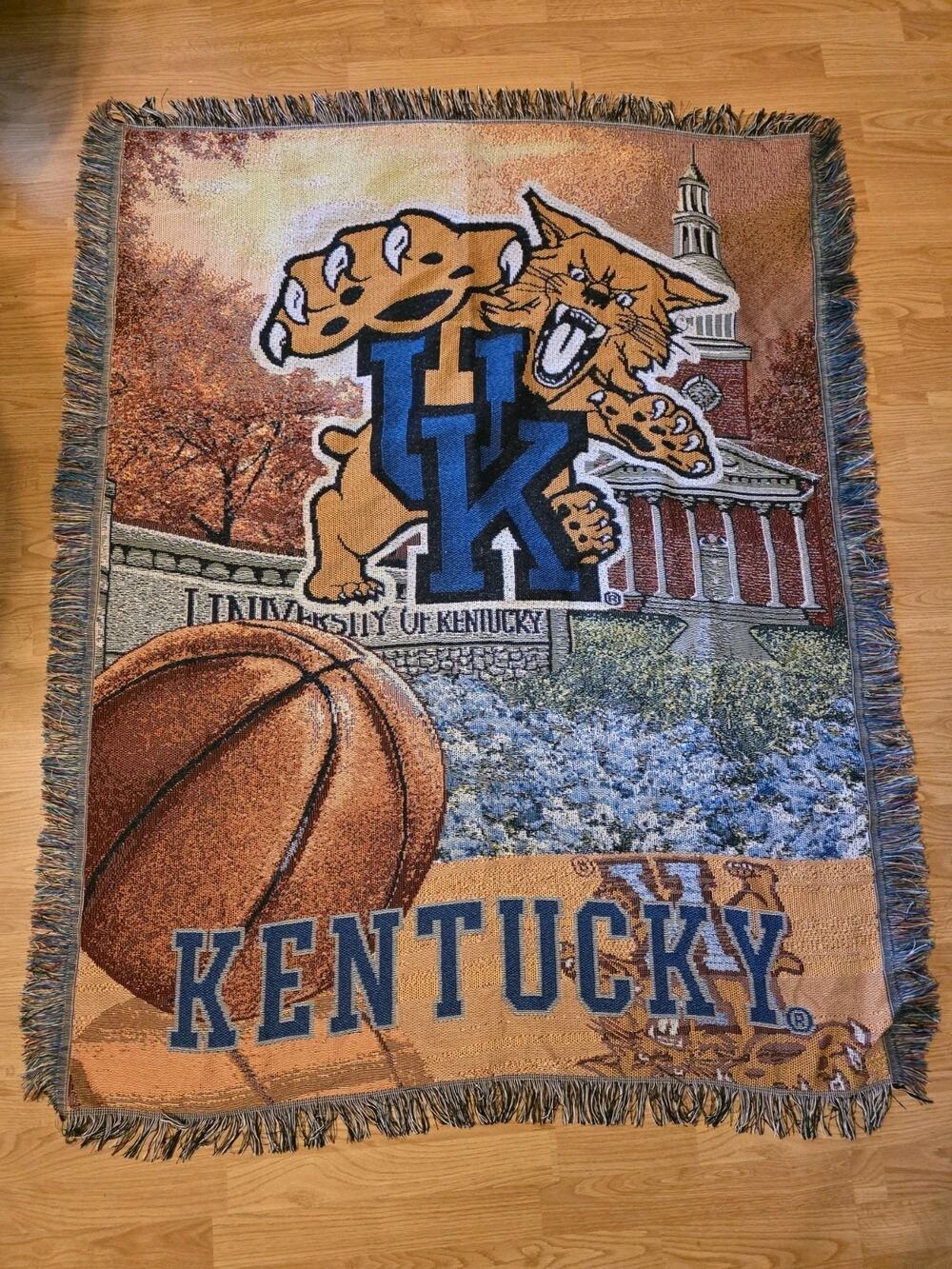 Kentucky Wildcats Tapestry Throw by Northwest Basketball USA Made